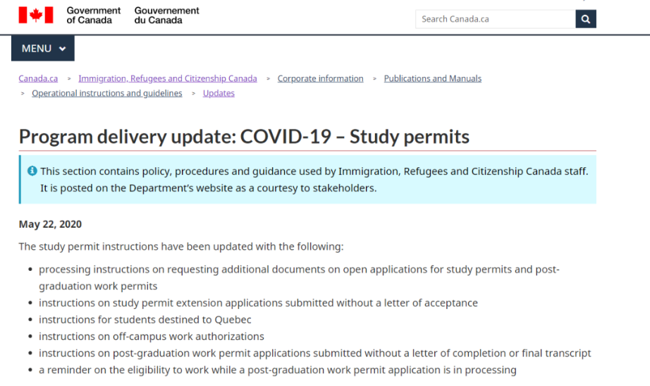 加拿大移民部發(fā)布臨時(shí)學(xué)簽和畢業(yè)工簽變更，接受不完整的申請(qǐng)！