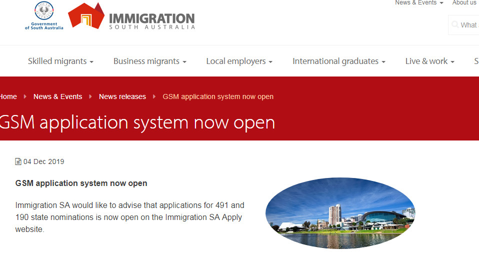 重磅！澳大利亞南澳州擔(dān)保正式開放申請(qǐng)！